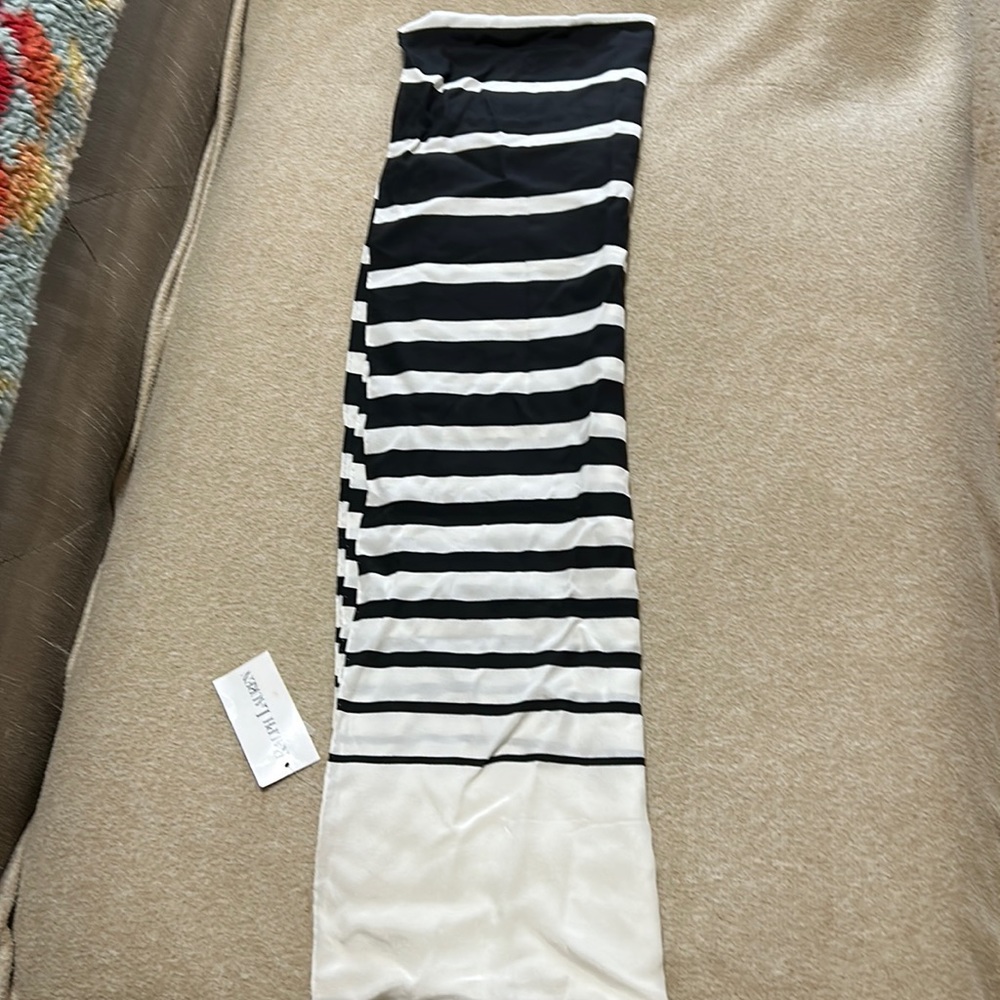 Ralp Lauren 100% Silk scarf, black/cream